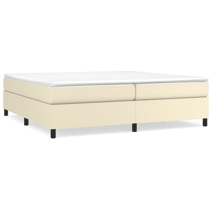 Box Spring Postel S Matrací Krémová 200X200 Cm Umělá Kůže