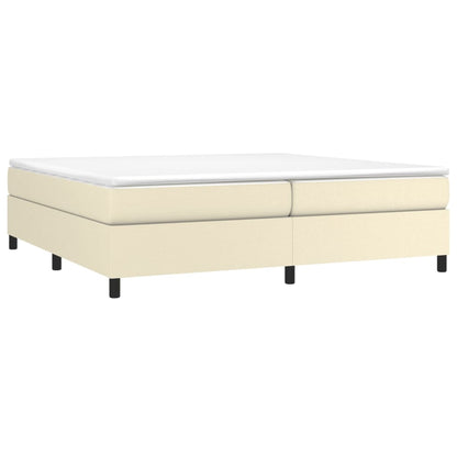 Box Spring Postel S Matrací Krémová 200X200 Cm Umělá Kůže
