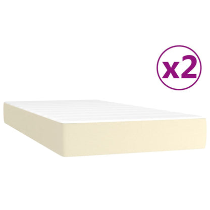 Box Spring Postel S Matrací Krémová 200X200 Cm Umělá Kůže