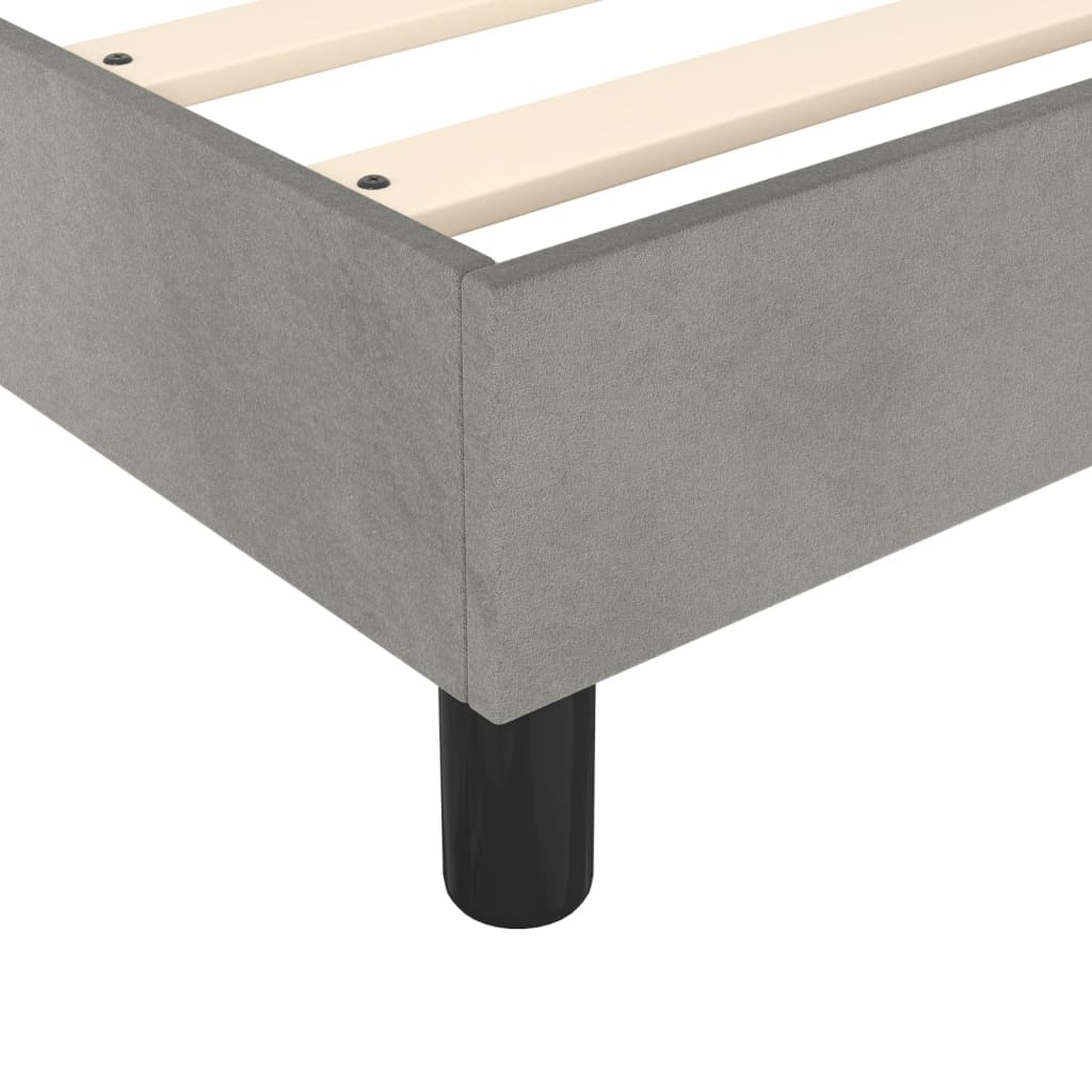 Box Spring Postel S Matrací Světle Šedá 80 X 200 Cm Samet