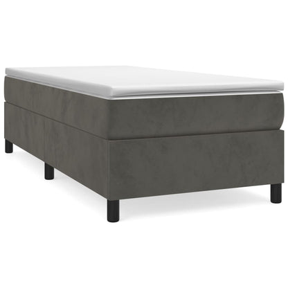 Box Spring Postel S Matrací Tmavě Šedá 80 X 200 Cm Samet