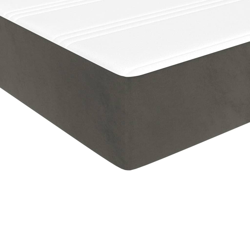 Box Spring Postel S Matrací Tmavě Šedá 80 X 200 Cm Samet