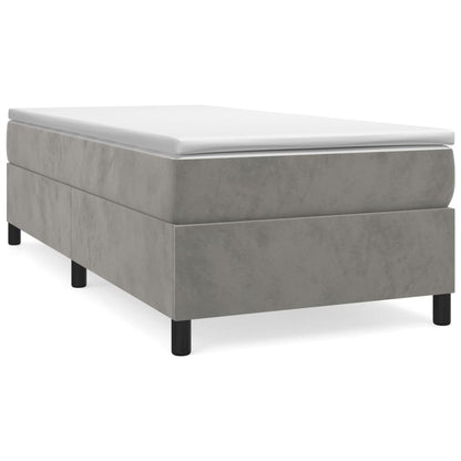 Box Spring Postel S Matrací Světle Šedá 90X200 Cm Samet
