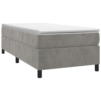 Box Spring Postel S Matrací Světle Šedá 90X200 Cm Samet