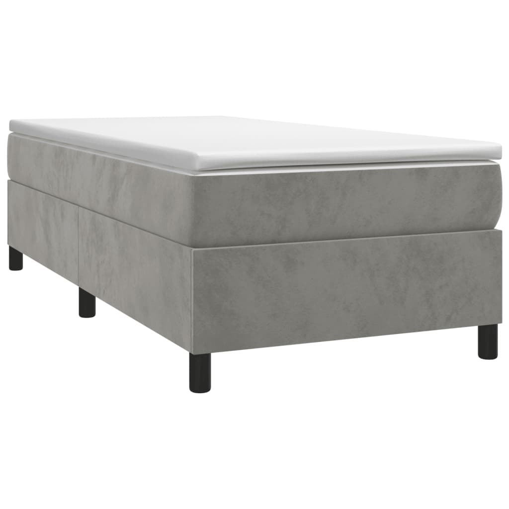 Box Spring Postel S Matrací Světle Šedá 100X200 Cm Samet
