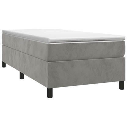 Box Spring Postel S Matrací Světle Šedá 100X200 Cm Samet