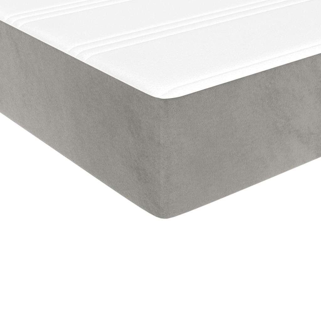 Box Spring Postel S Matrací Světle Šedá 100X200 Cm Samet