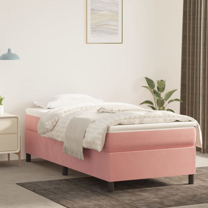 Box Spring Postel S Matrací Samet Růžová
