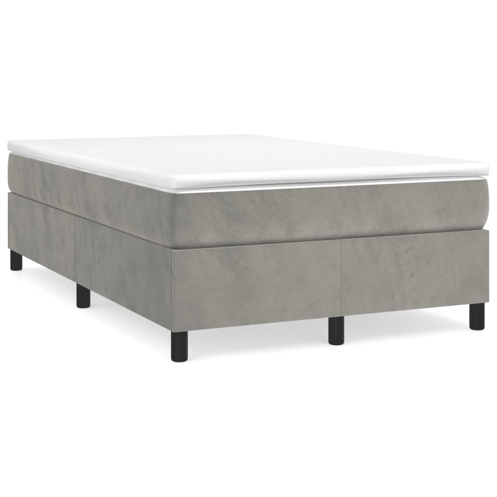 Box Spring Postel S Matrací Světle Šedá 120 X 200 Cm Samet