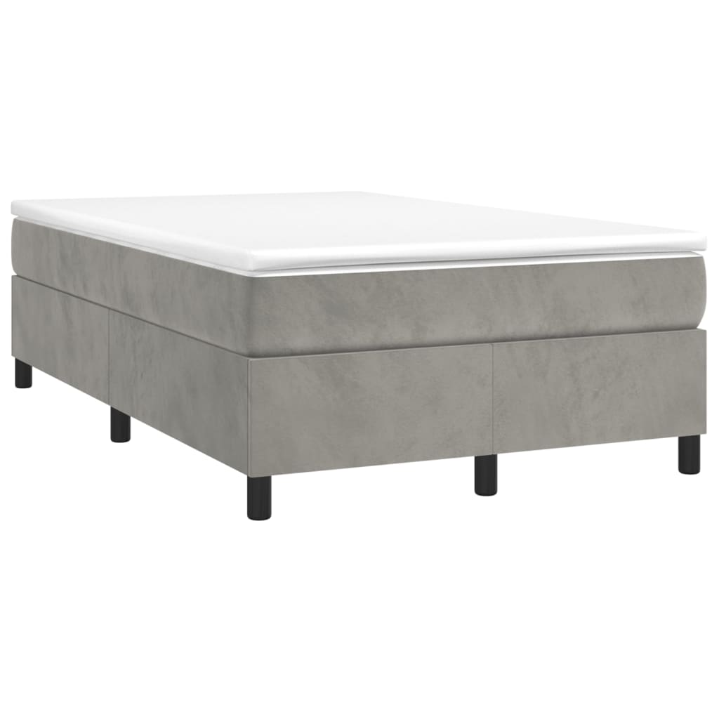 Box Spring Postel S Matrací Světle Šedá 120 X 200 Cm Samet