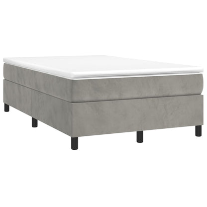 Box Spring Postel S Matrací Světle Šedá 120 X 200 Cm Samet