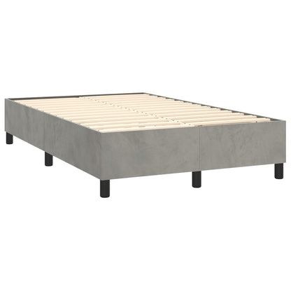 Box Spring Postel S Matrací Světle Šedá 120 X 200 Cm Samet