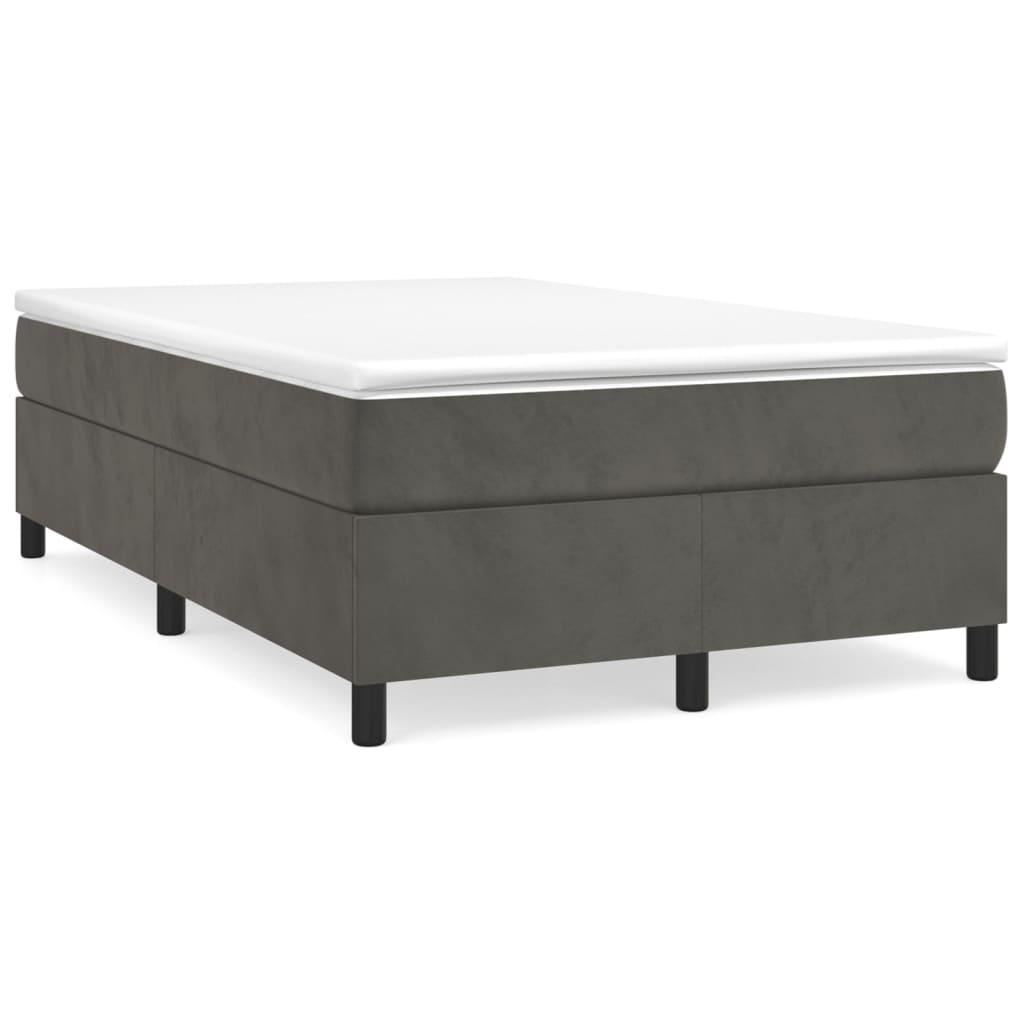 Box Spring Postel S Matrací Tmavě Šedá 120 X 200 Cm Samet