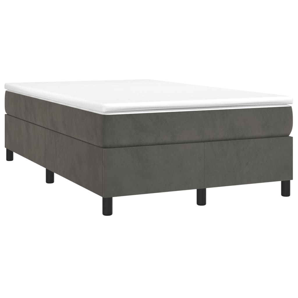 Box Spring Postel S Matrací Tmavě Šedá 120 X 200 Cm Samet