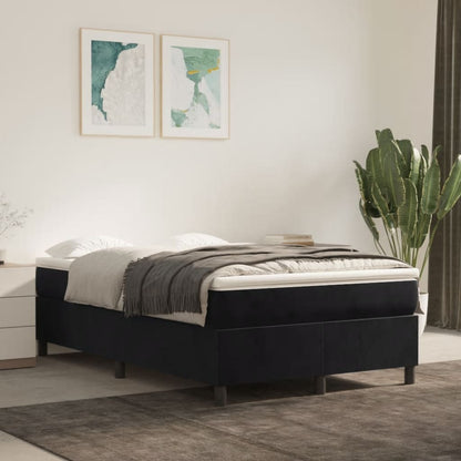 Box Spring Postel S Matrací Černá Samet Černá