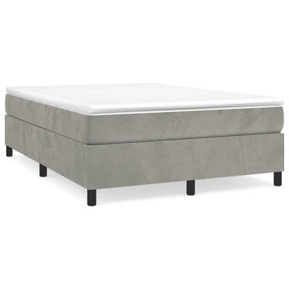 Box Spring Postel S Matrací Světle Šedá 140X190 Cm Samet