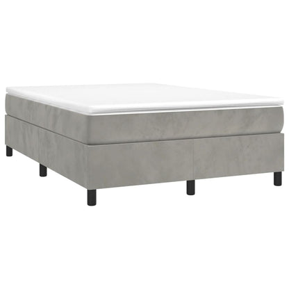 Box Spring Postel S Matrací Světle Šedá 140X190 Cm Samet