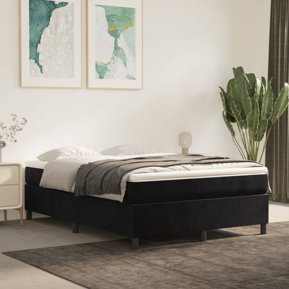 Box Spring Postel S Matrací Černá Samet Černá
