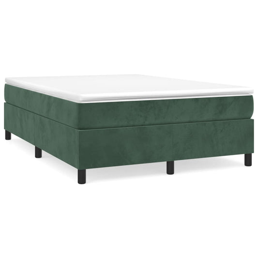 Box Spring Postel S Matrací Samet Tmavě Zelená