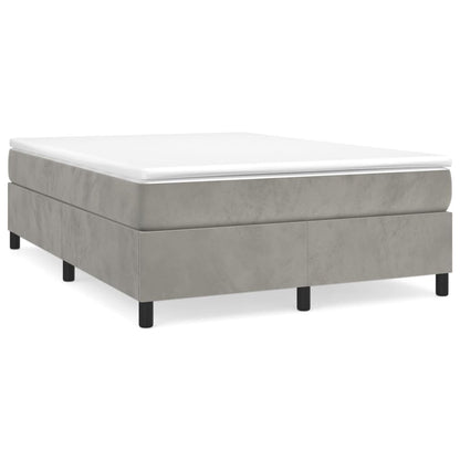 Box Spring Postel S Matrací Světle Šedá 140X200 Cm Samet