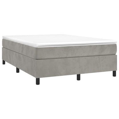 Box Spring Postel S Matrací Světle Šedá 140X200 Cm Samet