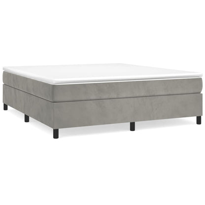 Box Spring Postel S Matrací Světle Šedá 160X200 Cm Samet
