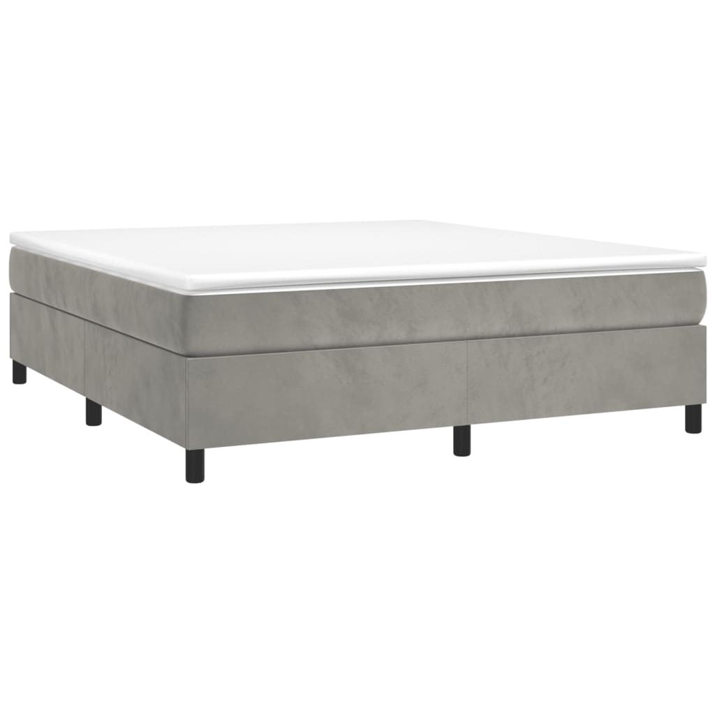 Box Spring Postel S Matrací Světle Šedá 160X200 Cm Samet