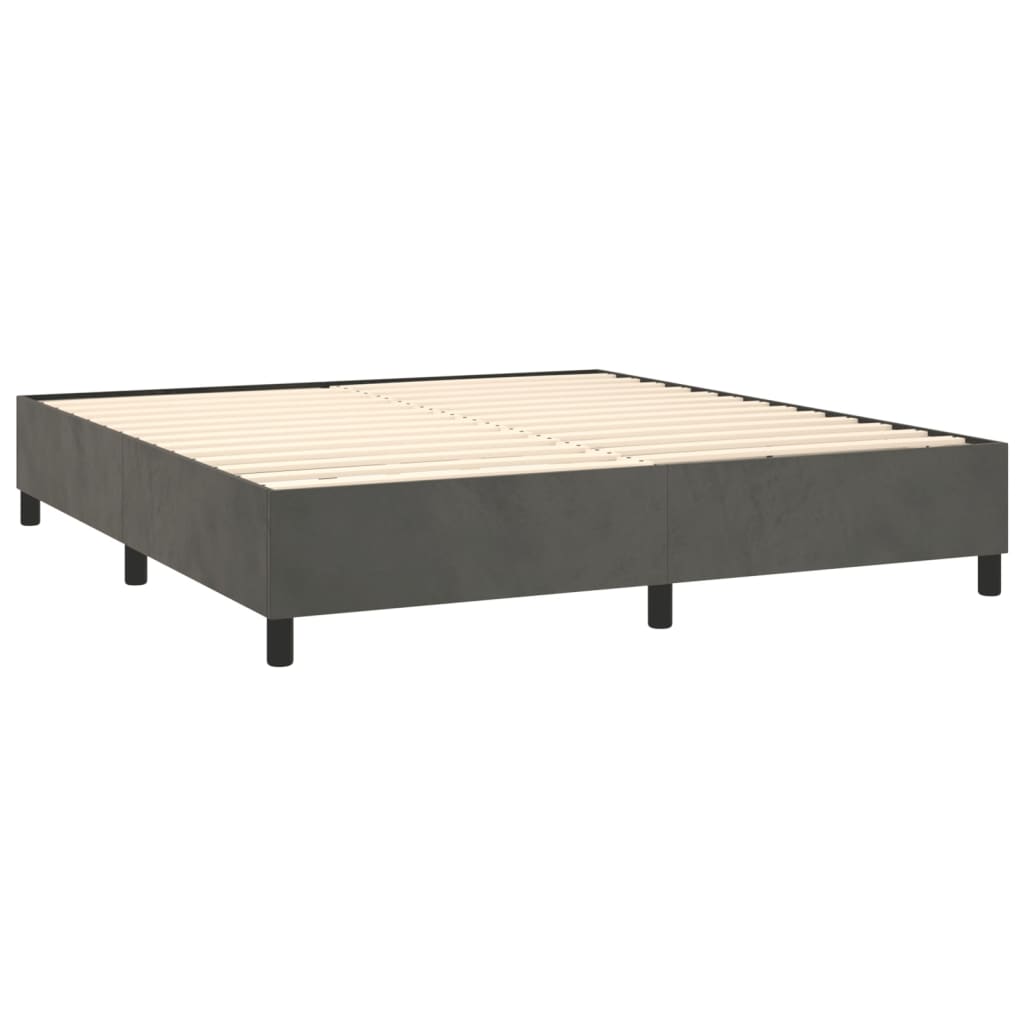 Box Spring Postel S Matrací Tmavě Šedá 160X200 Cm Samet