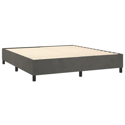 Box Spring Postel S Matrací Tmavě Šedá 160X200 Cm Samet