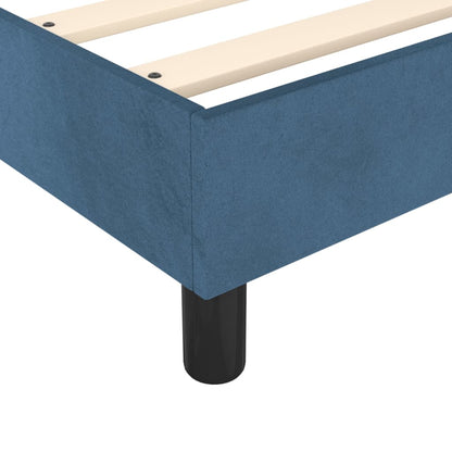 Box Spring Postel S Matrací Tmavě Modrá Samet Tmavě Moddrá