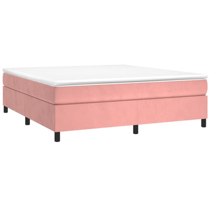 Box Spring Postel S Matrací Samet Růžová