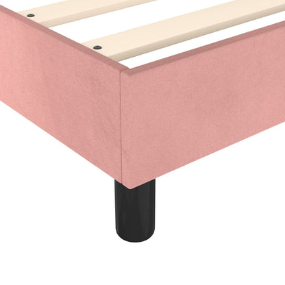 Box Spring Postel S Matrací Samet Růžová