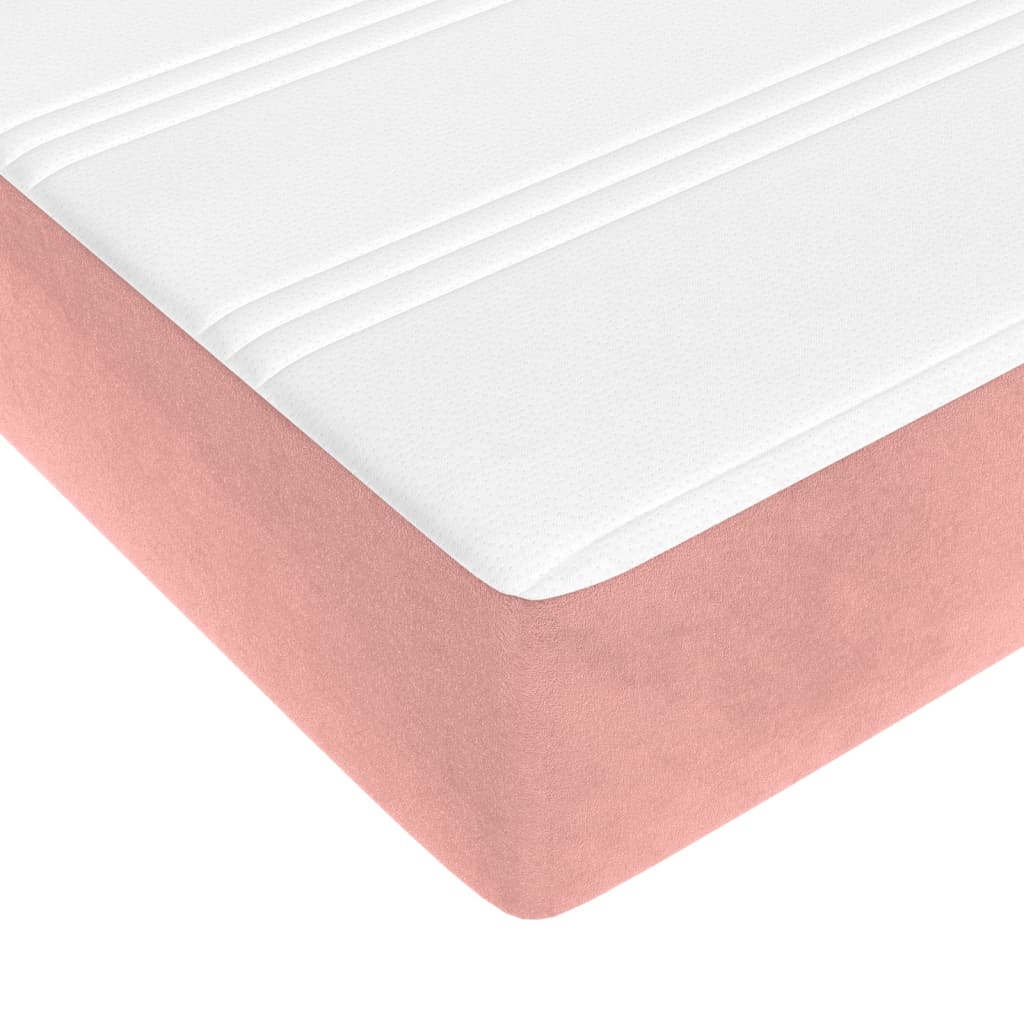Box Spring Postel S Matrací Samet Růžová
