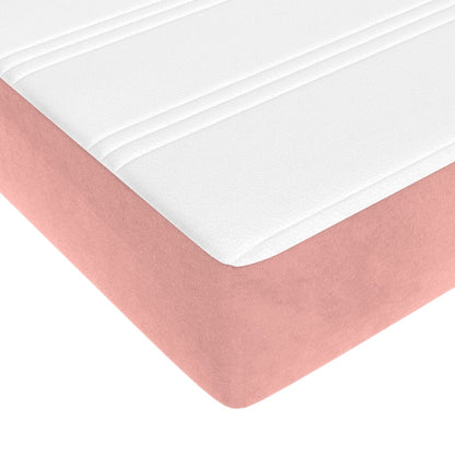 Box Spring Postel S Matrací Samet Růžová