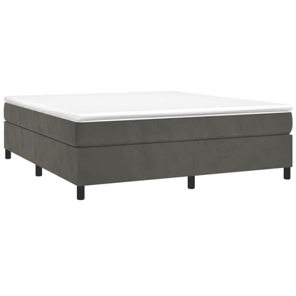 Box Spring Postel S Matrací Tmavě Šedá 180X200 Cm Samet