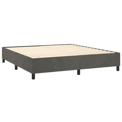 Box Spring Postel S Matrací Tmavě Šedá 180X200 Cm Samet