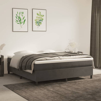 Box Spring Postel S Matrací Tmavě Šedá 180X200 Cm Samet