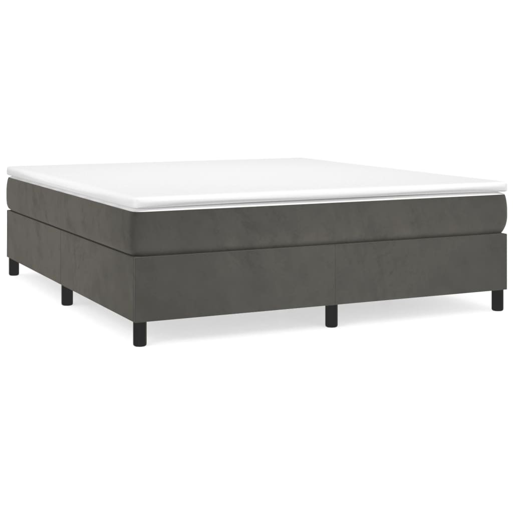 Box Spring Postel S Matrací Tmavě Šedá 200X200 Cm Samet