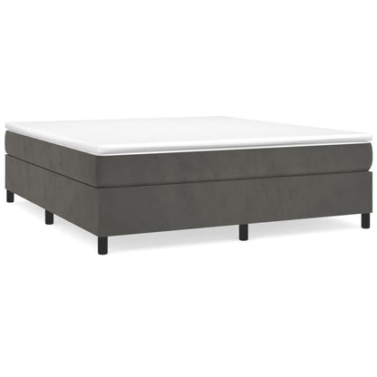 Box Spring Postel S Matrací Tmavě Šedá 200X200 Cm Samet