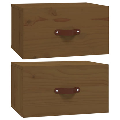 Nástěnné Noční Stolky 2 Ks Medově Hnědé 40 X 29,5 X 22 Cm