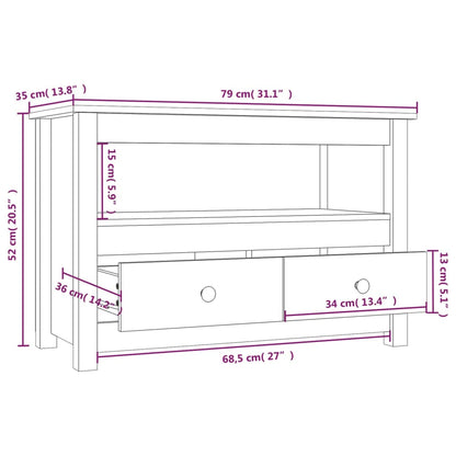 Tv Skříňka Medově Hnědá 79 X 35 X 52 Cm Masivní Borové Dřevo