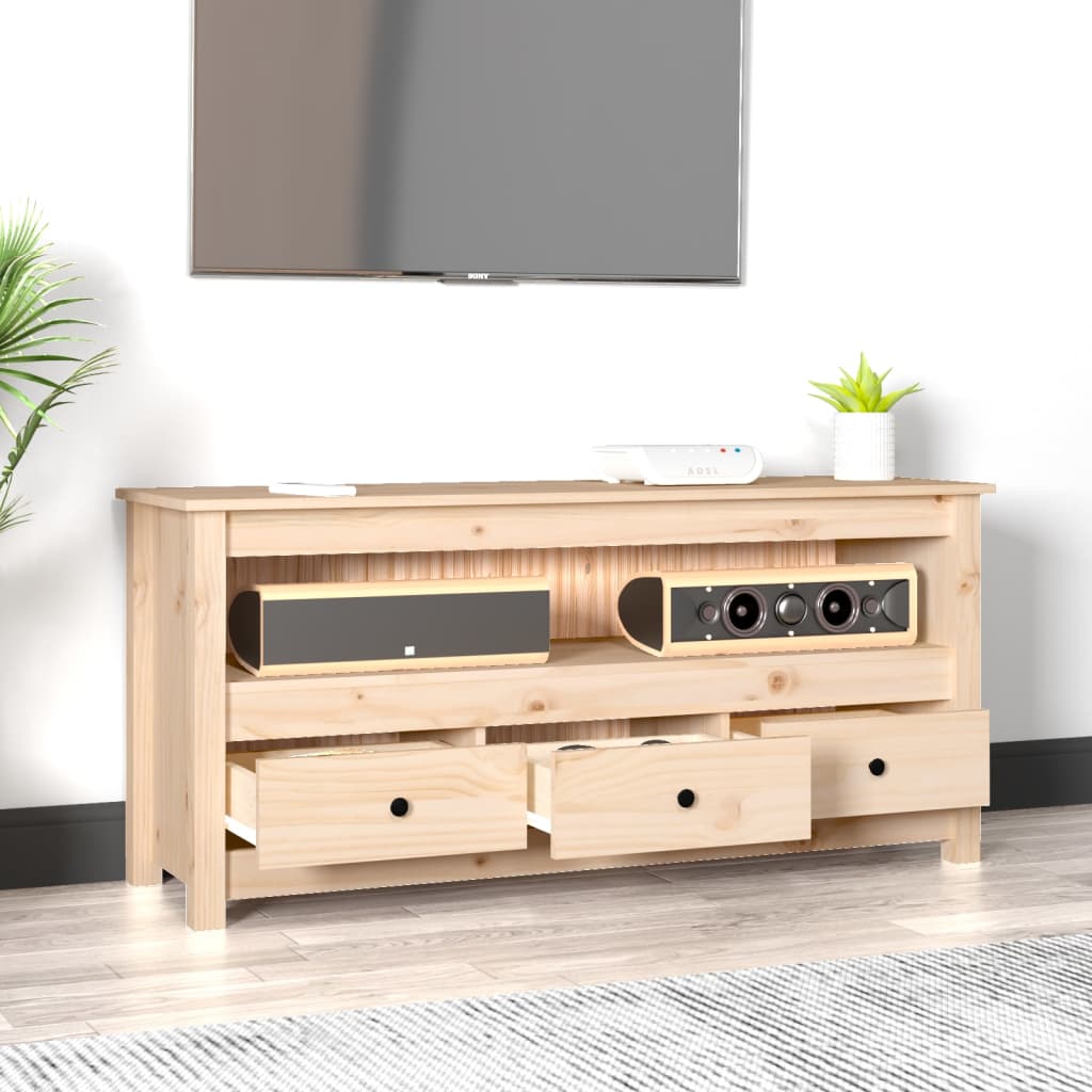 Tv Skříňka 114X35X52 Cm Masivní Borové Dřevo