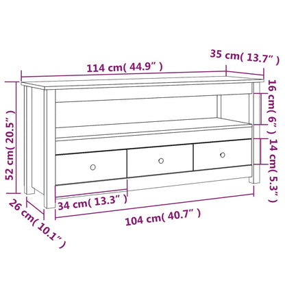 Tv Skříňka 114X35X52 Cm Masivní Borové Dřevo