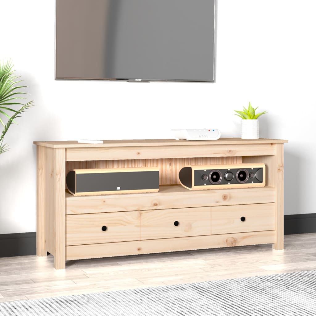 Tv Skříňka 114X35X52 Cm Masivní Borové Dřevo