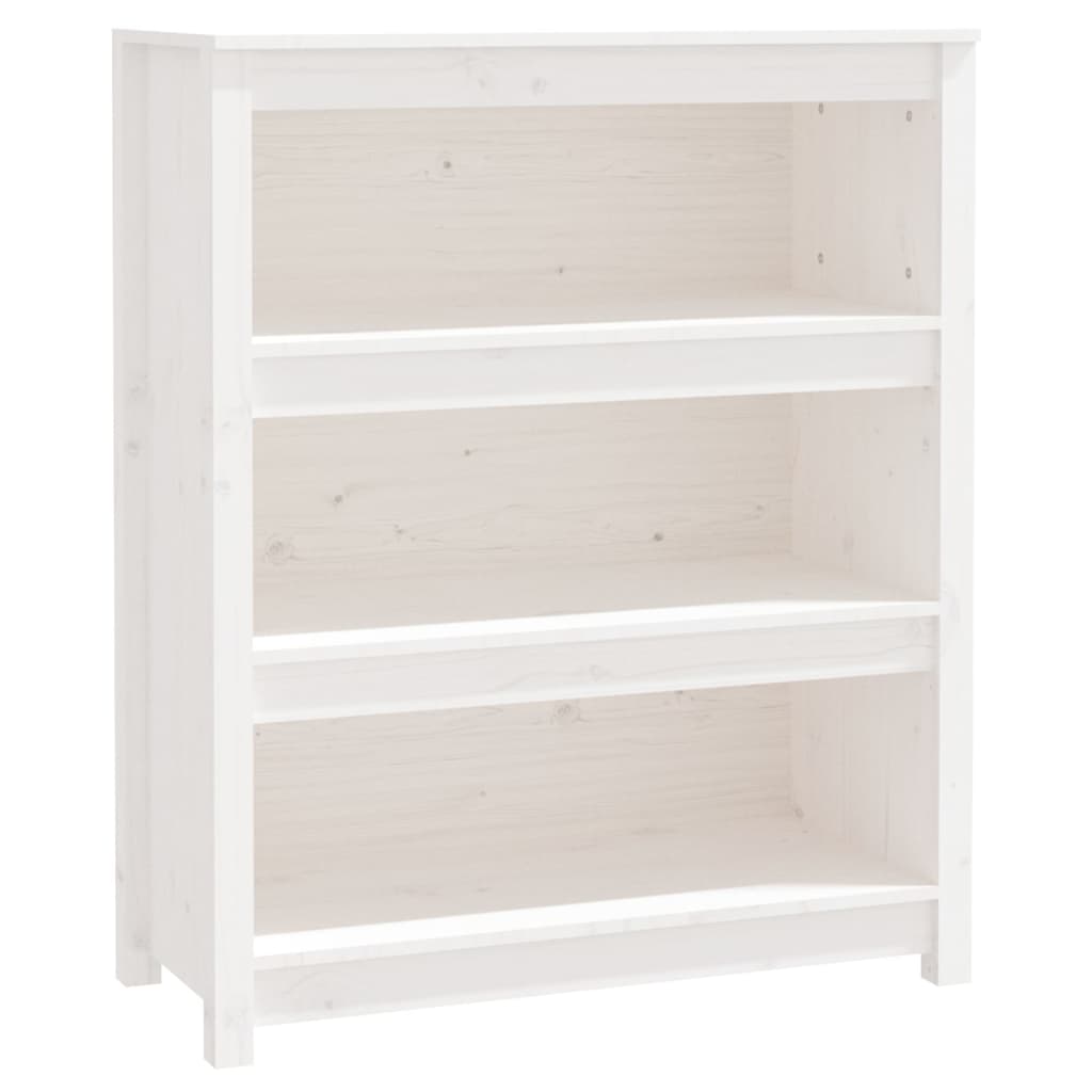 Knihovna Bílá 80X35X97 Cm Masivní Dřevo Borovice