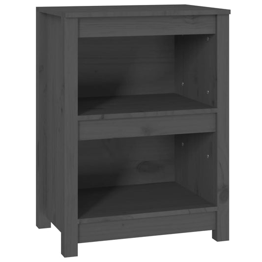 Knihovna Šedá 50 X 35 X Masivní Dřevo Borovice Šedá