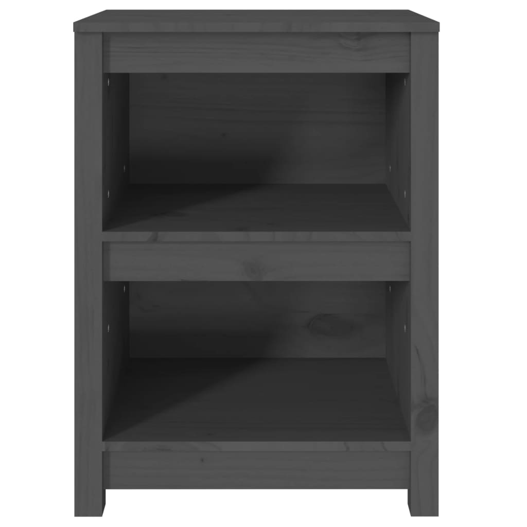 Knihovna Šedá 50 X 35 X Masivní Dřevo Borovice Šedá
