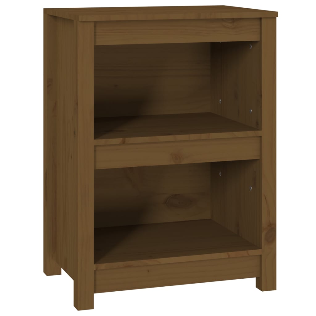Knihovna Medově Hnědá 50 X 35 X Masivní Dřevo Borovice Medová Hnědá
