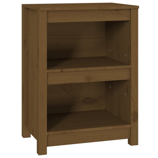 Knihovna Medově Hnědá 50 X 35 X Masivní Dřevo Borovice Medová Hnědá