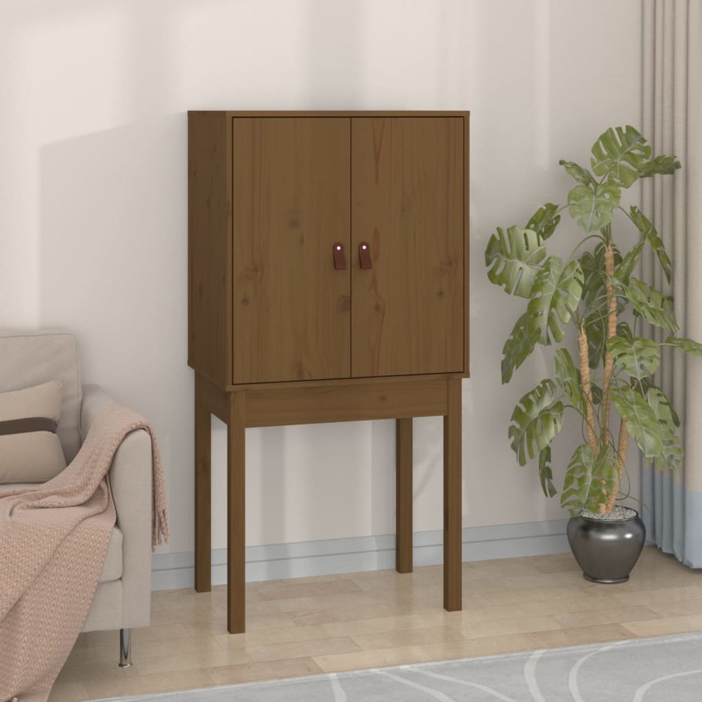 Skříň Highboard Medově Hnědá 60X40X120 Cm Masivní Borovice